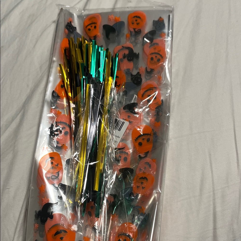 Many Halloween treat bags